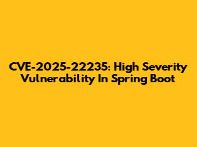 CVE-2025-22235: High Severity Vulnerability In Spring Boot