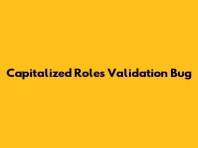 Capitalized Roles Validation Bug
