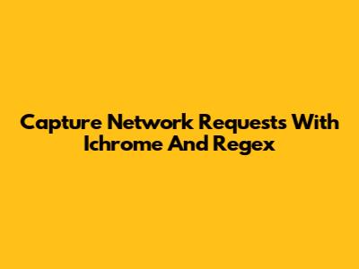 Capture Network Requests With Ichrome And Regex