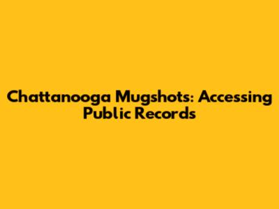 Chattanooga Mugshots: Accessing Public Records