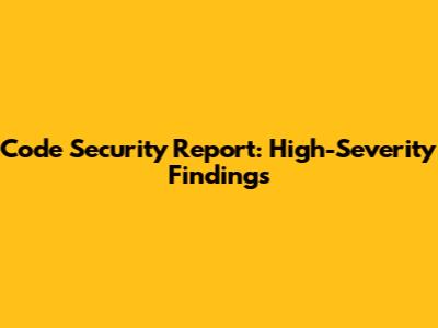 Code Security Report: High-Severity Findings