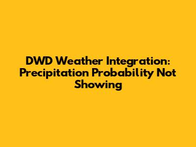 DWD Weather Integration: Precipitation Probability Not Showing