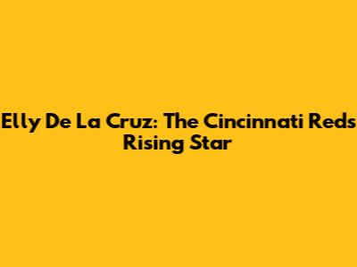 Elly De La Cruz: The Cincinnati Reds' Rising Star