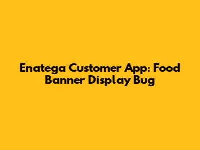 Enatega Customer App: Food Banner Display Bug