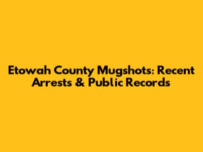 Etowah County Mugshots: Recent Arrests & Public Records