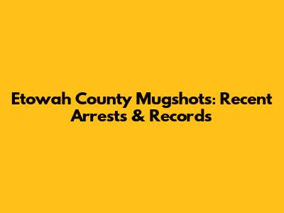 Etowah County Mugshots: Recent Arrests & Records