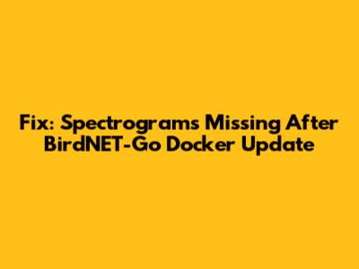 Fix: Spectrograms Missing After BirdNET-Go Docker Update