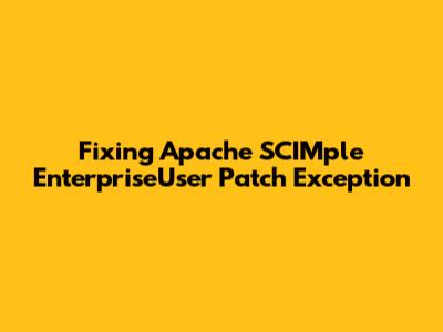 Fixing Apache SCIMple EnterpriseUser Patch Exception