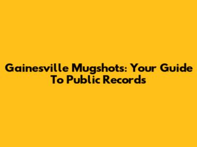 Gainesville Mugshots: Your Guide To Public Records