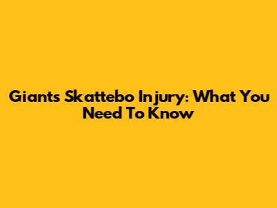 Giants' Skattebo Injury: What You Need To Know
