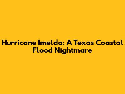 Hurricane Imelda: A Texas Coastal Flood Nightmare