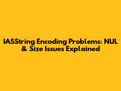 IA5String Encoding Problems: NUL & Size Issues Explained