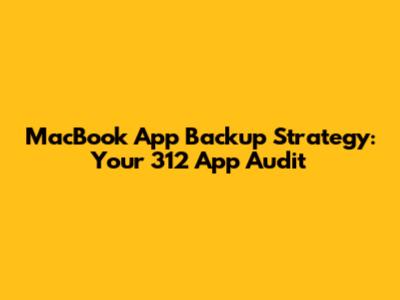 MacBook App Backup Strategy: Your 312 App Audit