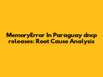 MemoryError In Paraguay_dncp_releases: Root Cause Analysis