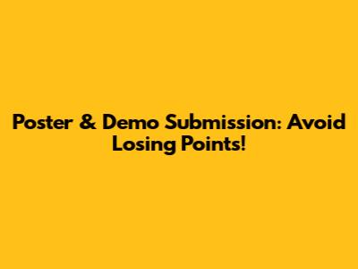 Poster & Demo Submission: Avoid Losing Points!