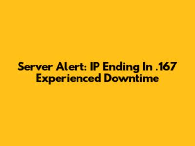Server Alert: IP Ending In .167 Experienced Downtime