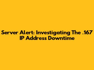 Server Alert: Investigating The .167 IP Address Downtime