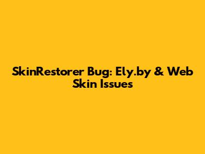 SkinRestorer Bug: Ely.by & Web Skin Issues