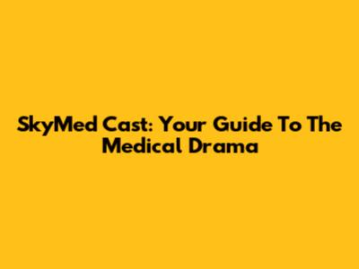 SkyMed Cast: Your Guide To The Medical Drama