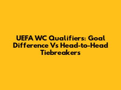 UEFA WC Qualifiers: Goal Difference Vs Head-to-Head Tiebreakers