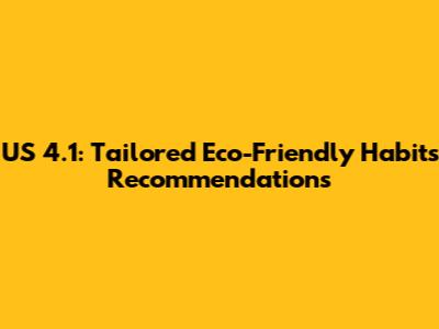 US 4.1: Tailored Eco-Friendly Habits Recommendations