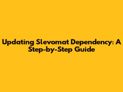Updating Slevomat Dependency: A Step-by-Step Guide