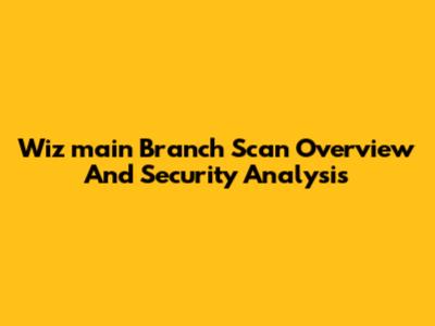 Wiz 'main' Branch Scan Overview And Security Analysis