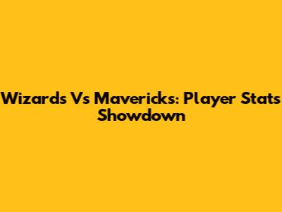 Wizards Vs Mavericks: Player Stats Showdown